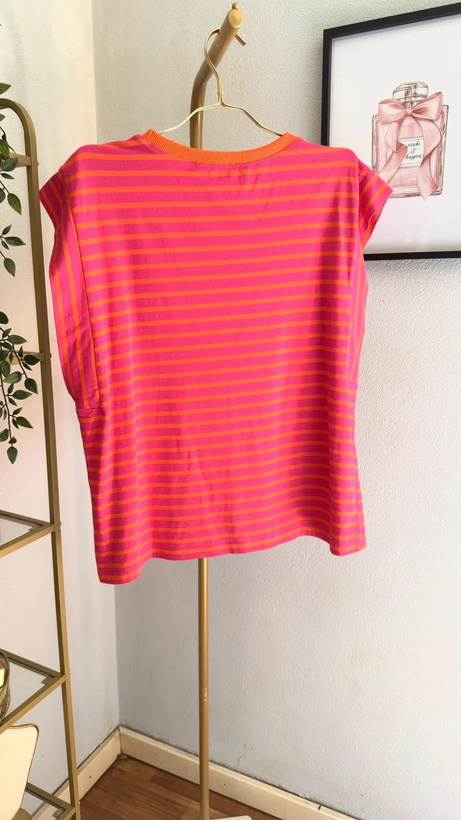 Mooie Roze en Oranje Gestreepte Tuniek T-Shirt • L/XL • TN281 – photo 5